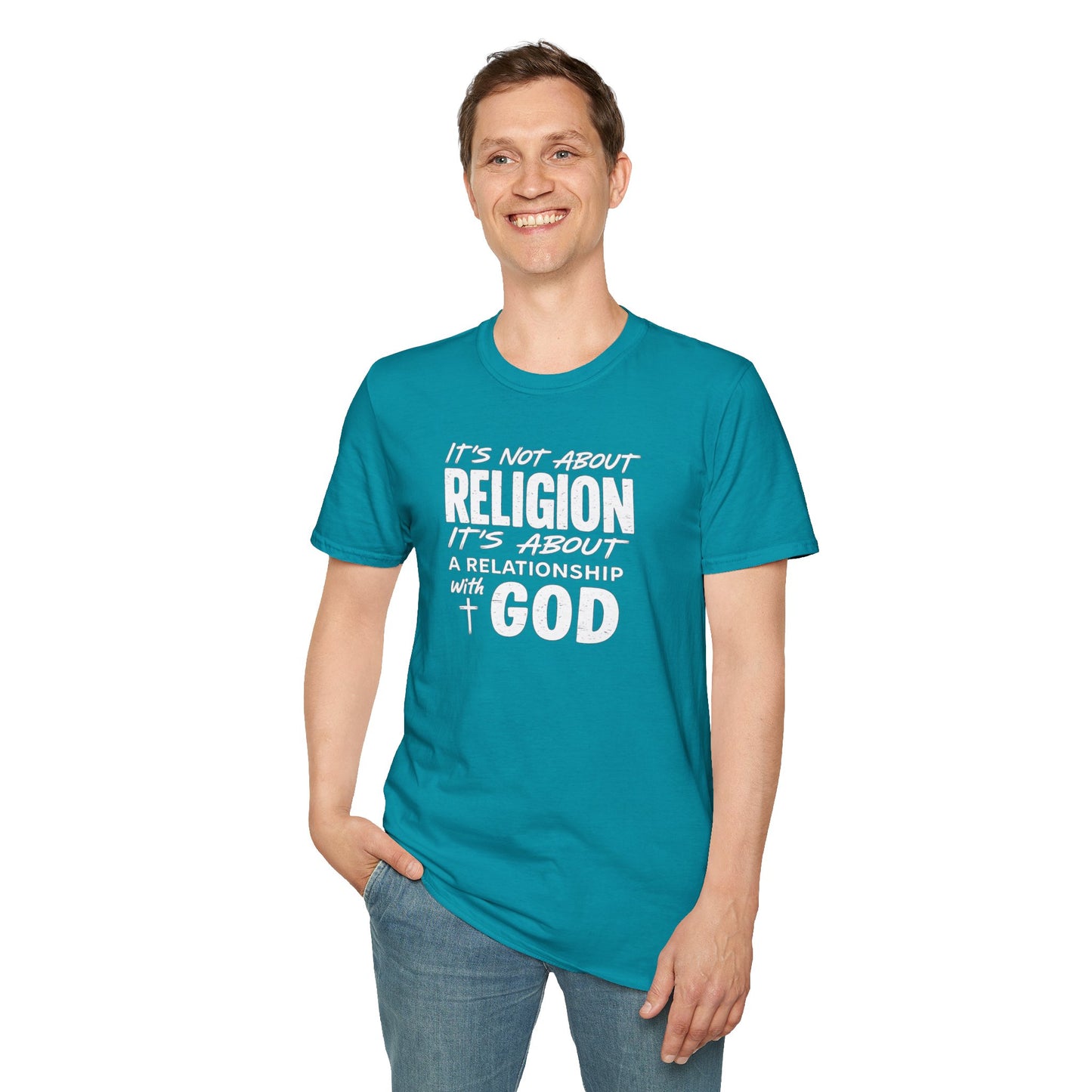 It's Not About Religion, It's About a Relationship with God - Christian Message T-Shirt