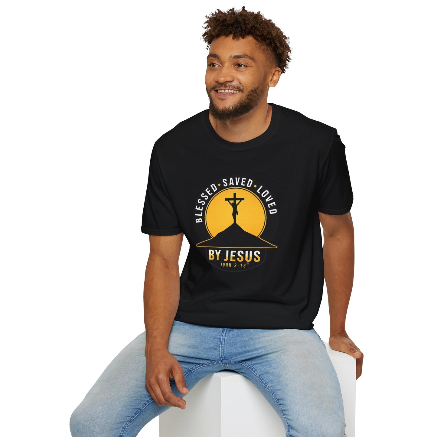Blessed • Saved • Loved by Jesus T-Shirt — Christian Faith Tee