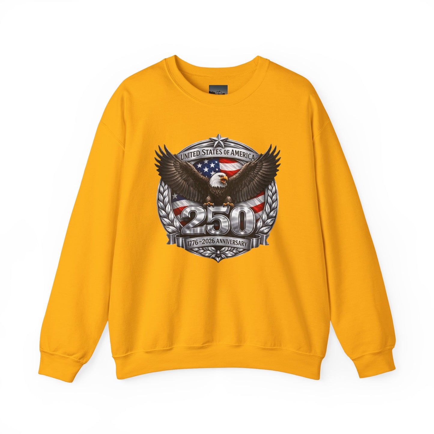 #250 Patriotic Bald Eagle 250 United States Emblem Crewneck Sweatshirt