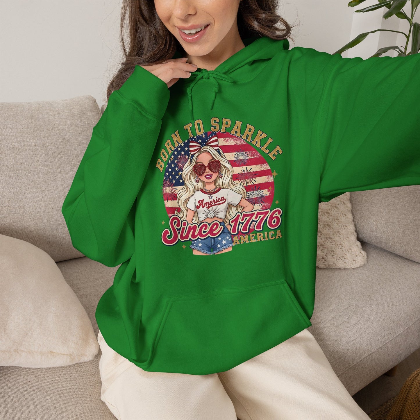 #250 "Born to Sparkle Since 1776" Patriotic Hoodie