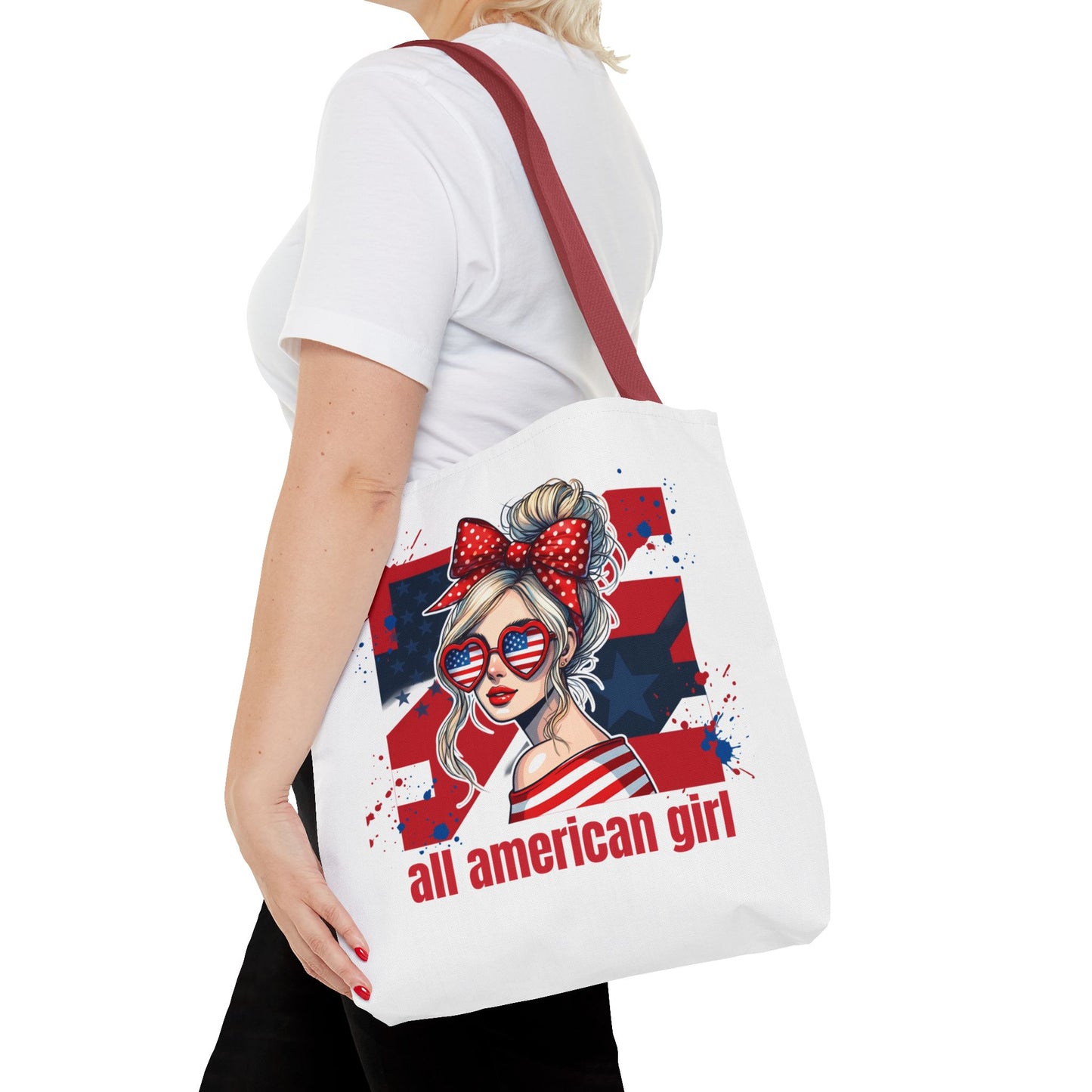 #250 All American Girl Patriotic Tote Bag
