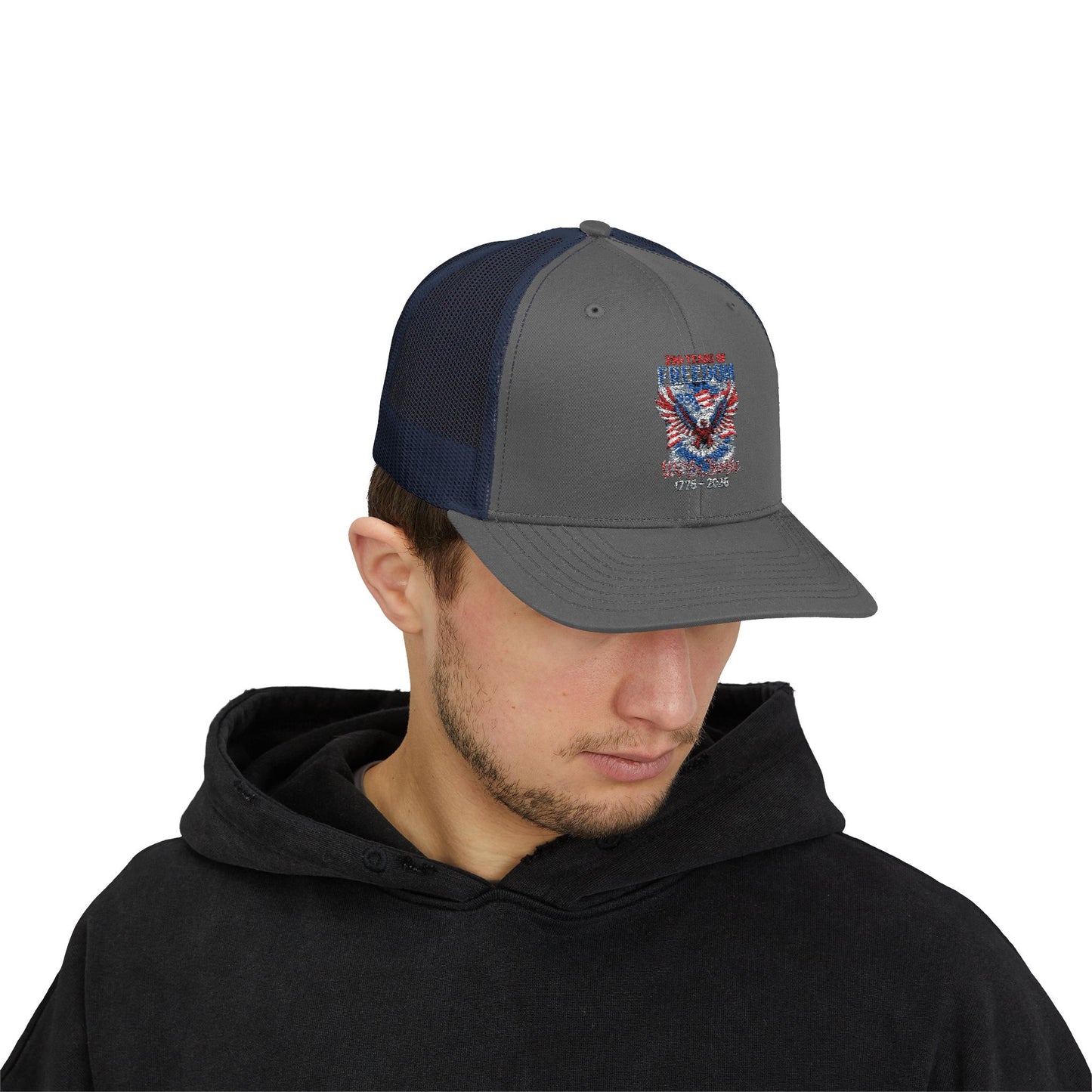 #250 250 Years of Freedom 1776–2026 Eagle Snapback Trucker Cap