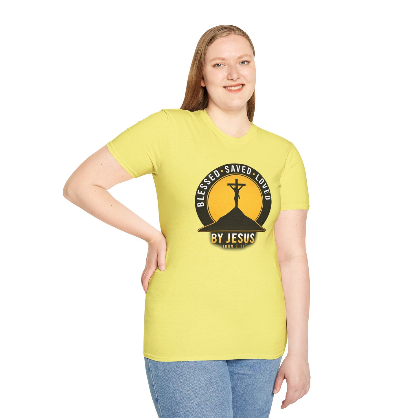 Blessed • Saved • Loved by Jesus T-Shirt — Christian Faith Tee