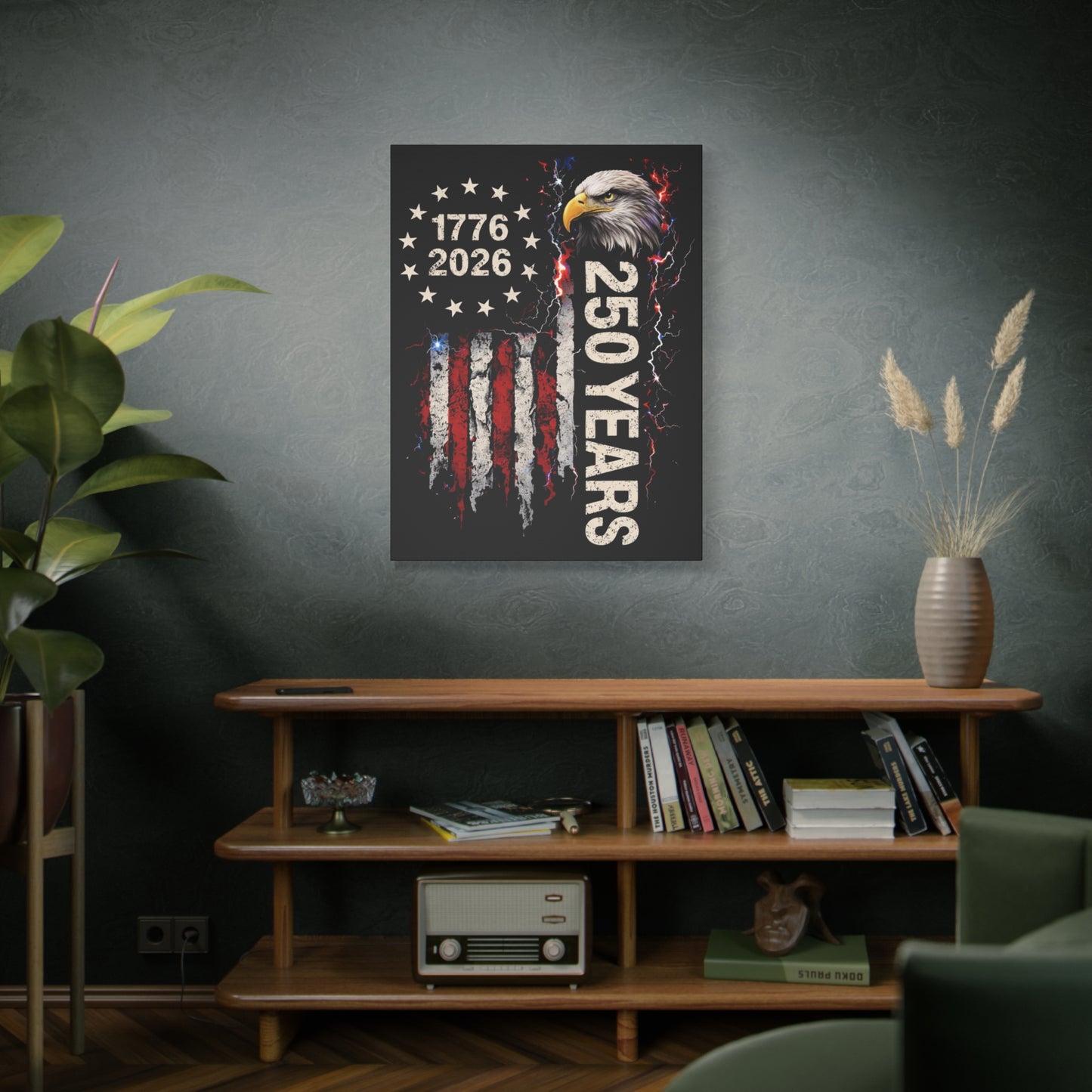 #250 1776-2026 250 Years USA Bicentennial Eagle Matte Canvas Wall Art