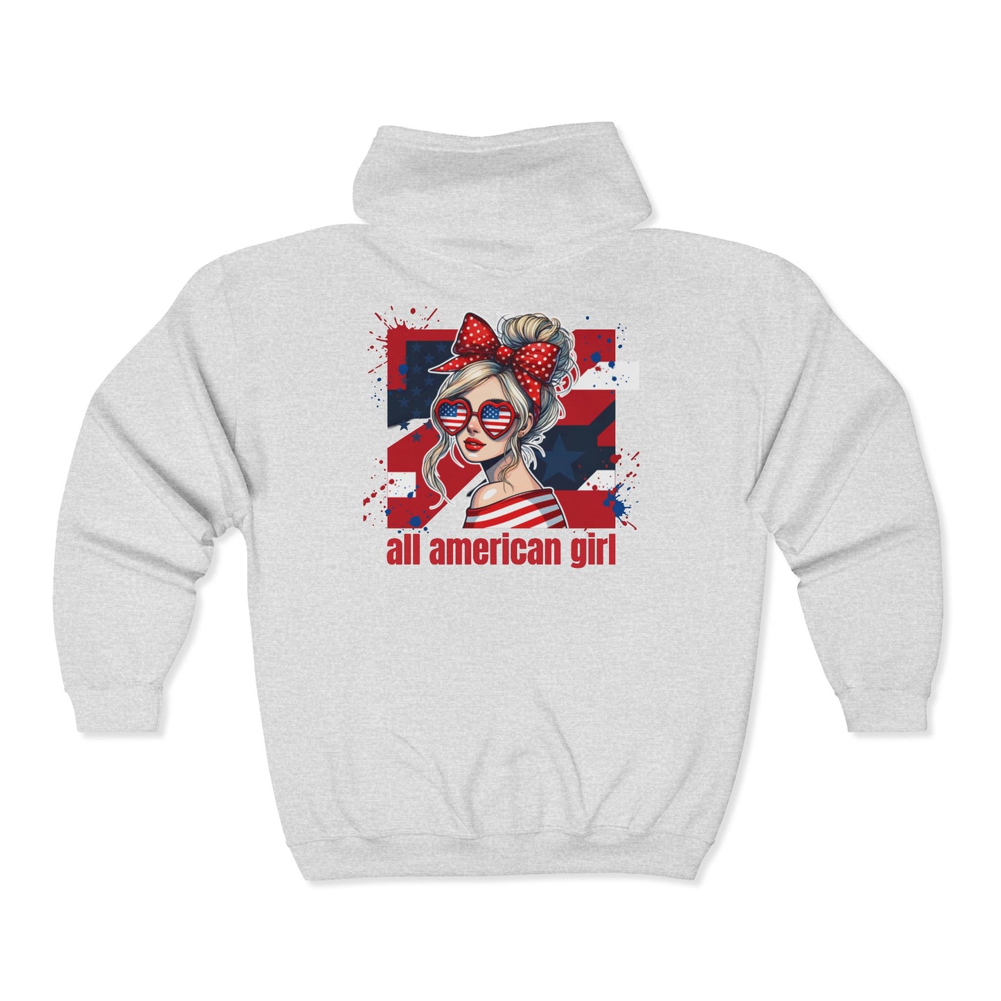 #250 All American Girl Patriotic Zip Hoodie