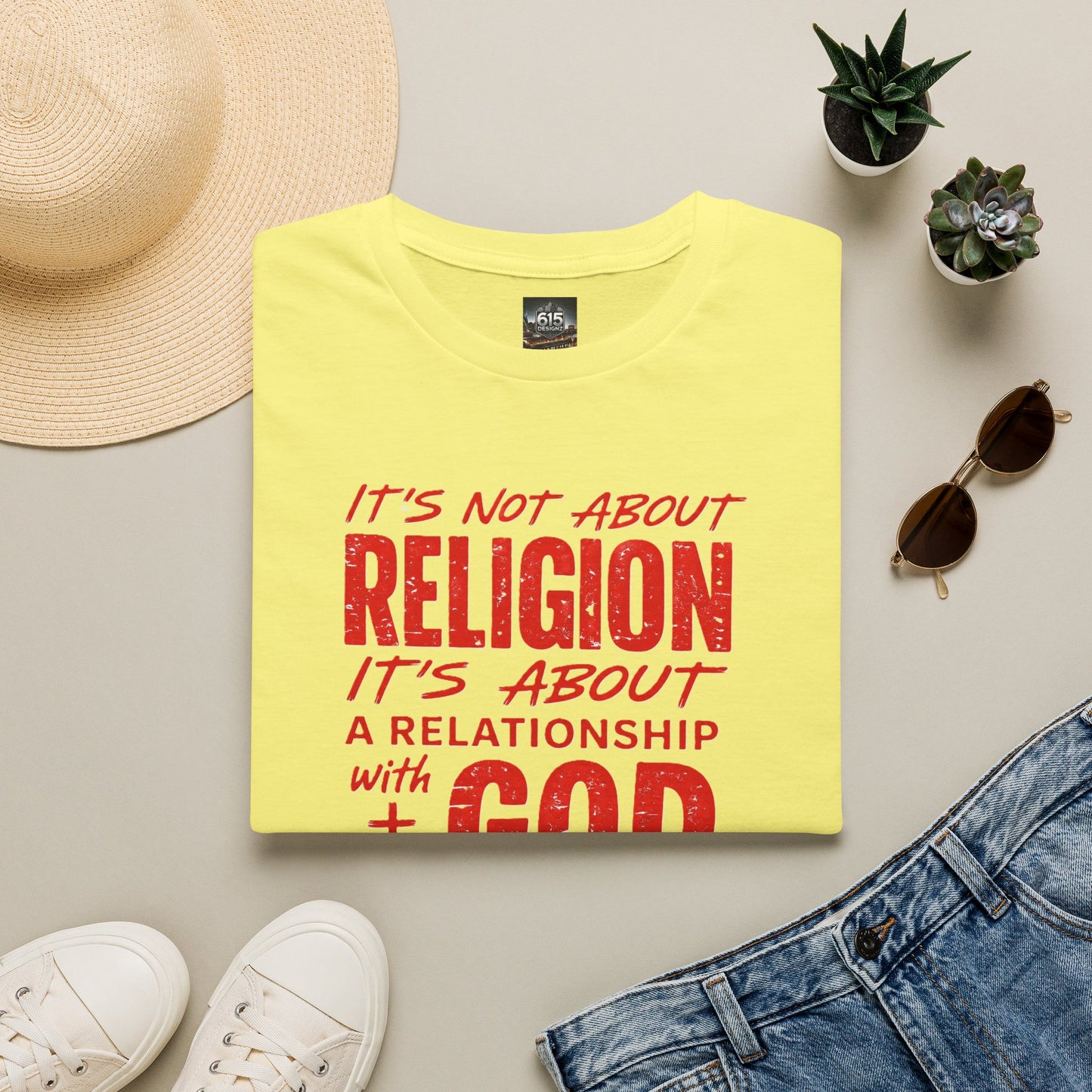 It's Not About Religion, It's About a Relationship with God - Christian Message T-Shirt