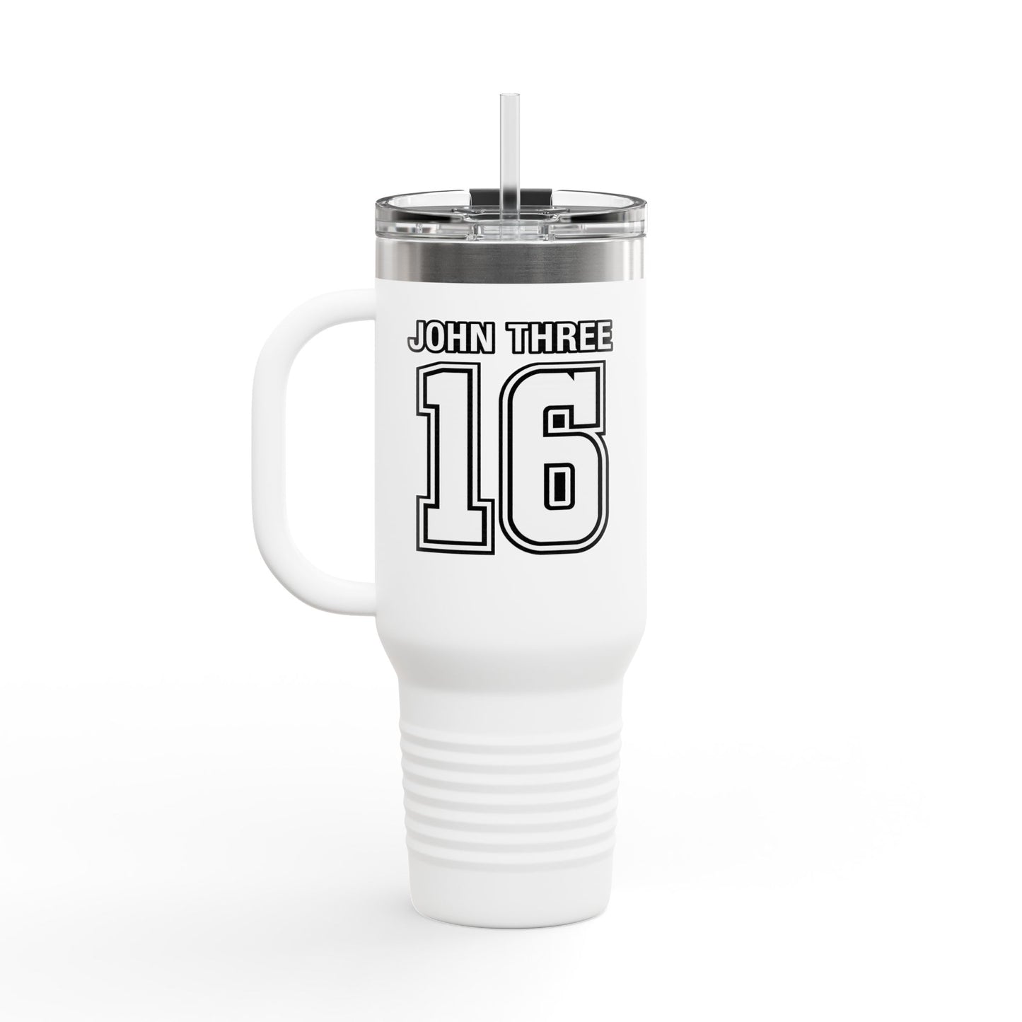 John Three 16 40oz Insulated Travel Mug — Stainless Steel Tumbler, Leak‑Resistant Cold & Hot Cup for Travel