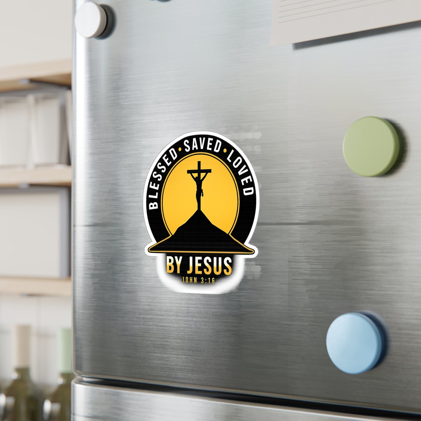 Blessed • Saved • Loved by Jesus Kiss-Cut Vinyl Sticker