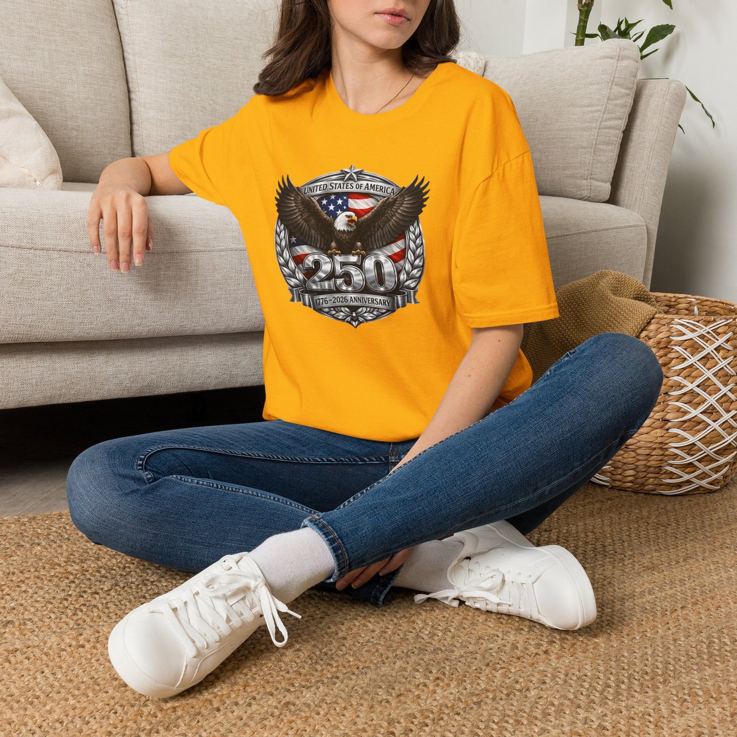 #250 Patriotic Bald Eagle 250 United States Emblem T-Shirt