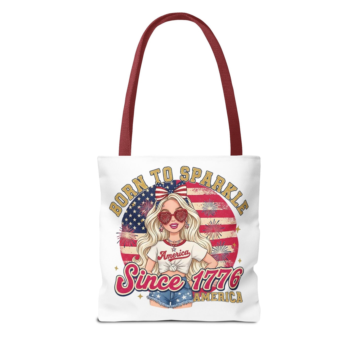 #250 "Born to Sparkle Since 1776" Patriotic Tote Bag