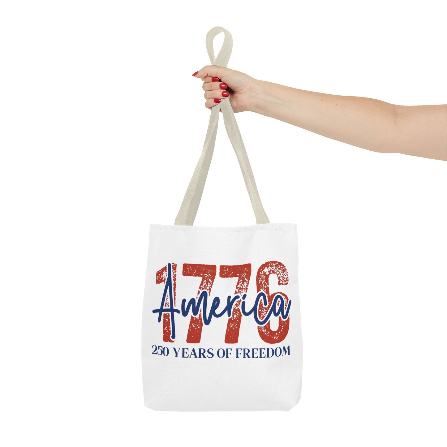 #250 1776 America: 250 Years of Freedom' Patriotic Independence Day Tote Bag