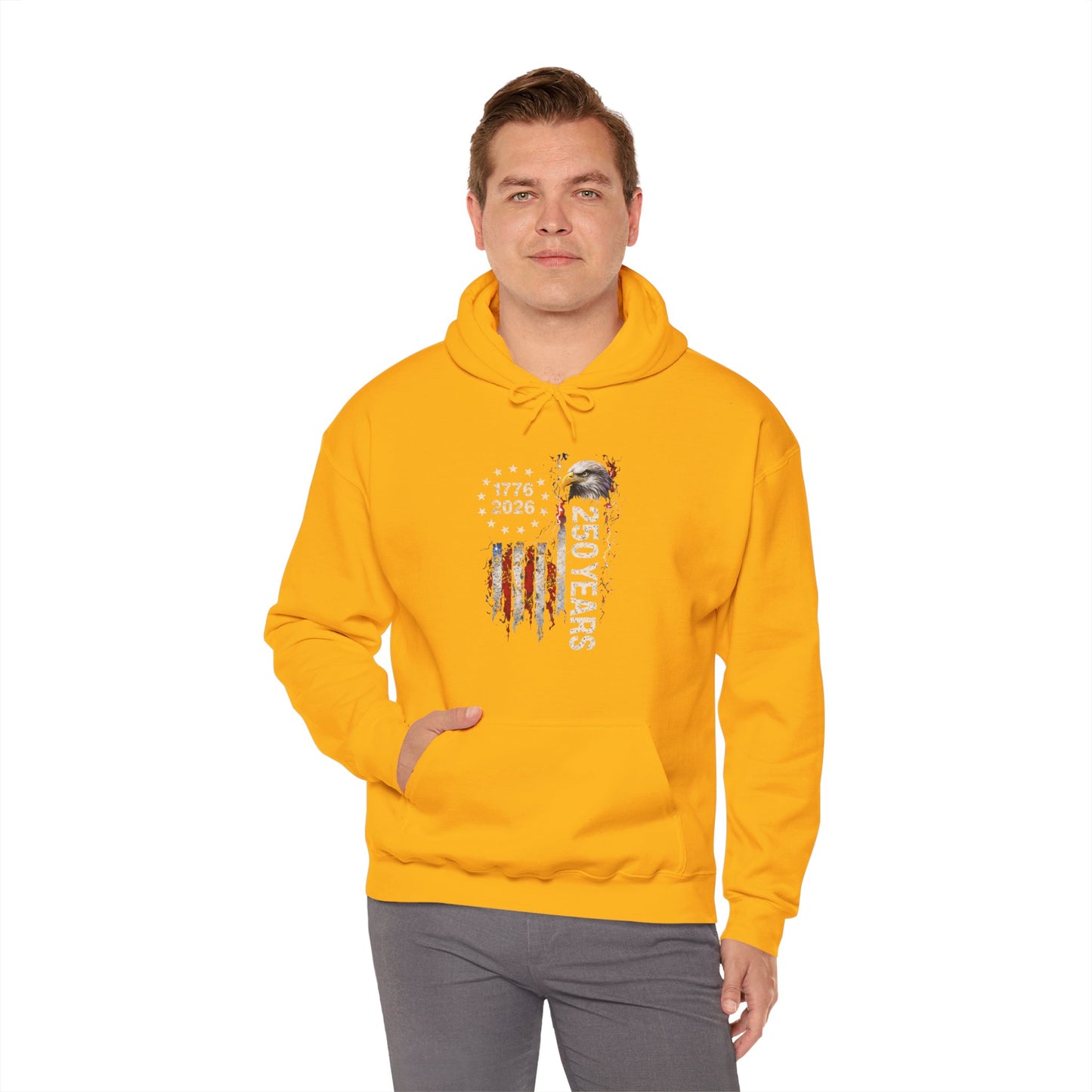 #250 1776-2026 250 Years USA Bicentennial Eagle Hoodie