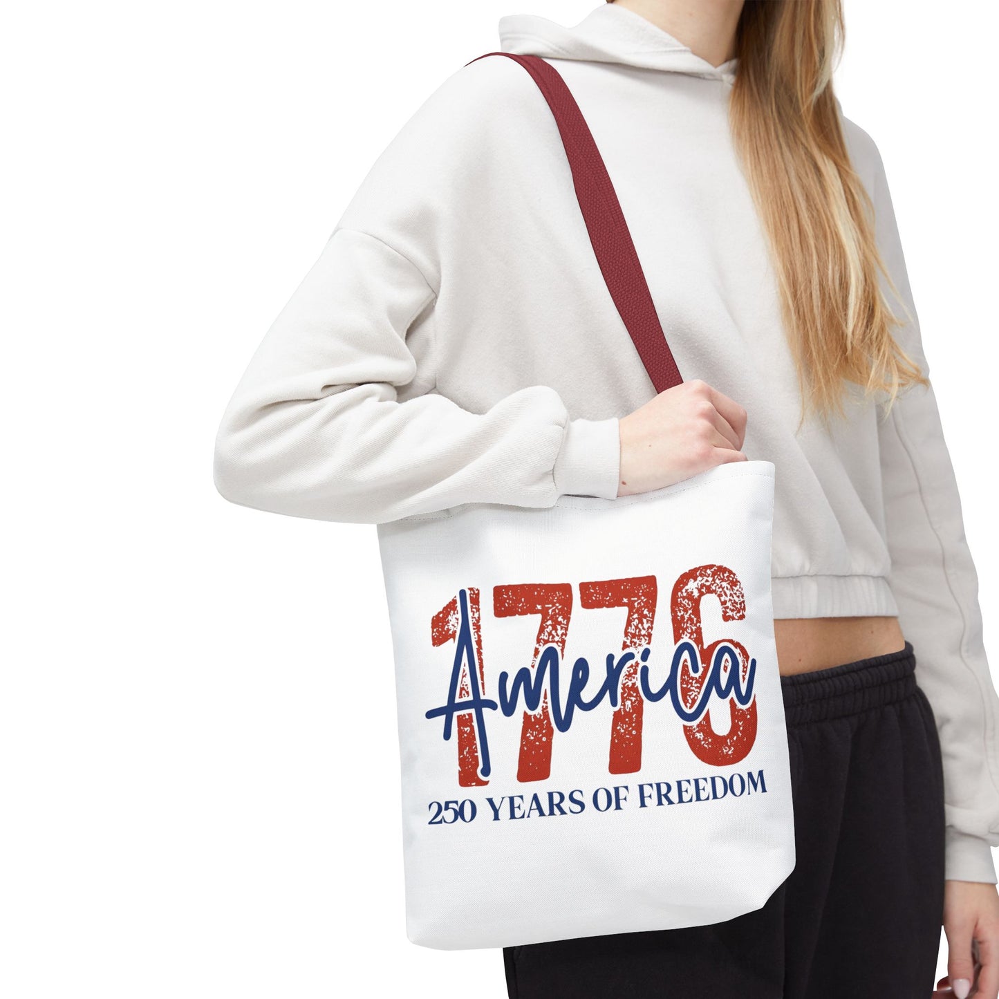 #250 1776 America: 250 Years of Freedom' Patriotic Independence Day Tote Bag