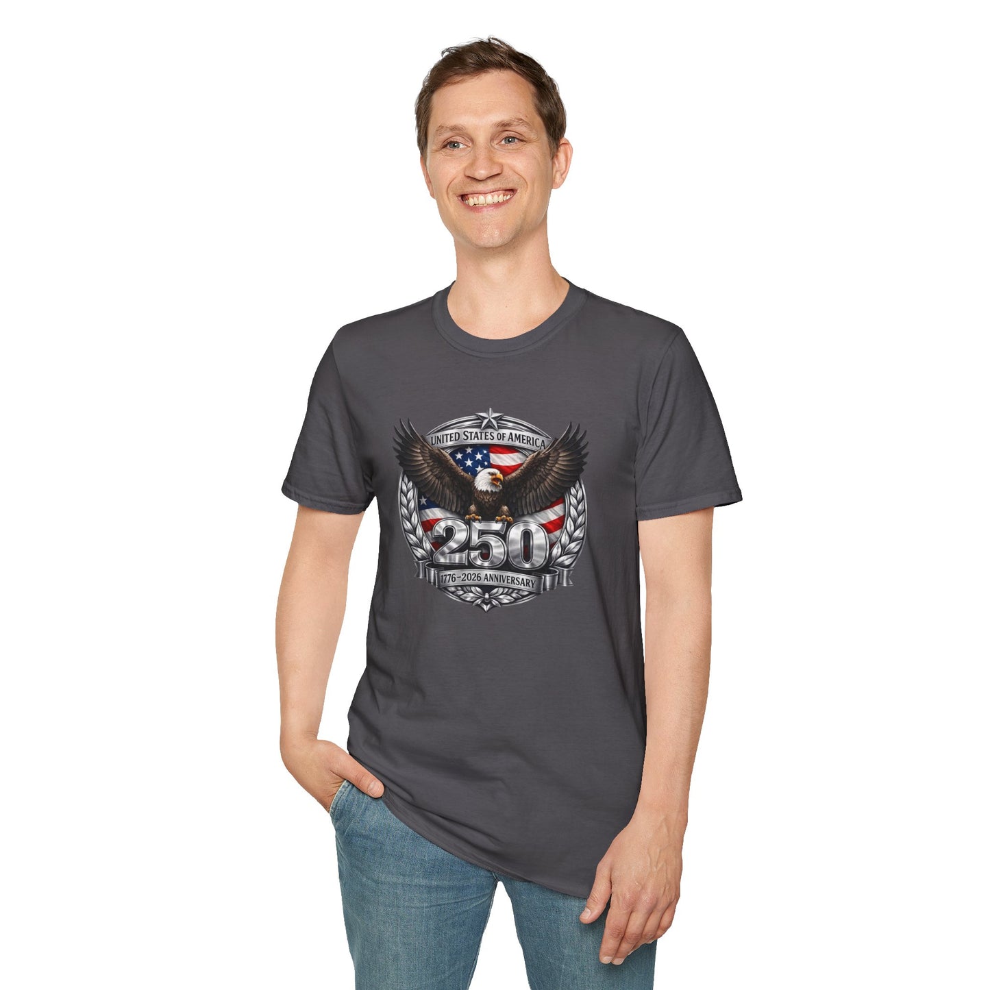 #250 Patriotic Bald Eagle 250 United States Emblem T-Shirt