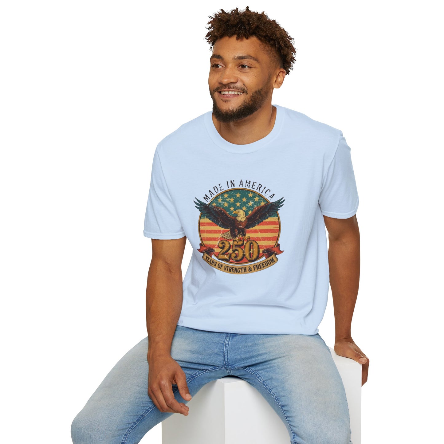 #250 Made in America Eagle 250th Anniversary Patriotic T-Shirt
