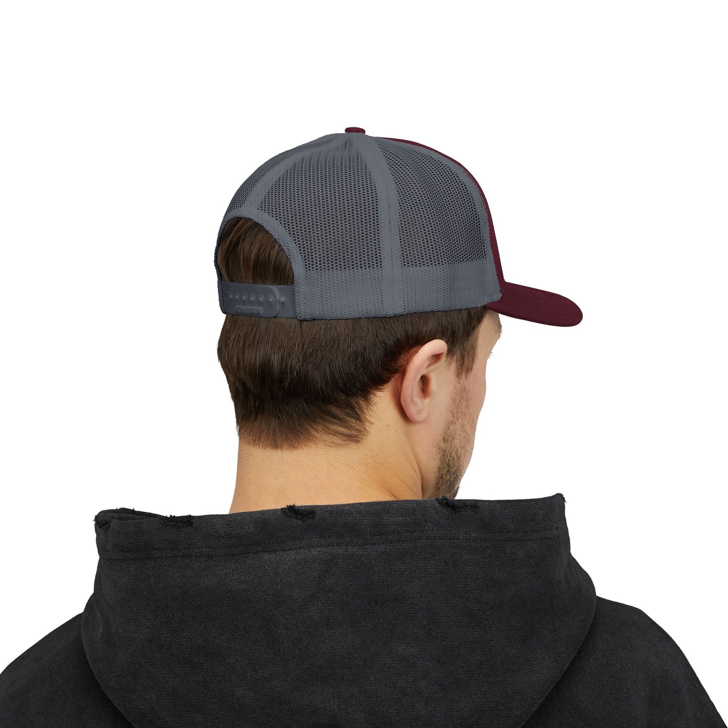 Pick Jesus Guitar Pick Snapback Trucker Cap Christian Guitar Pick Design (Romans 10:13)