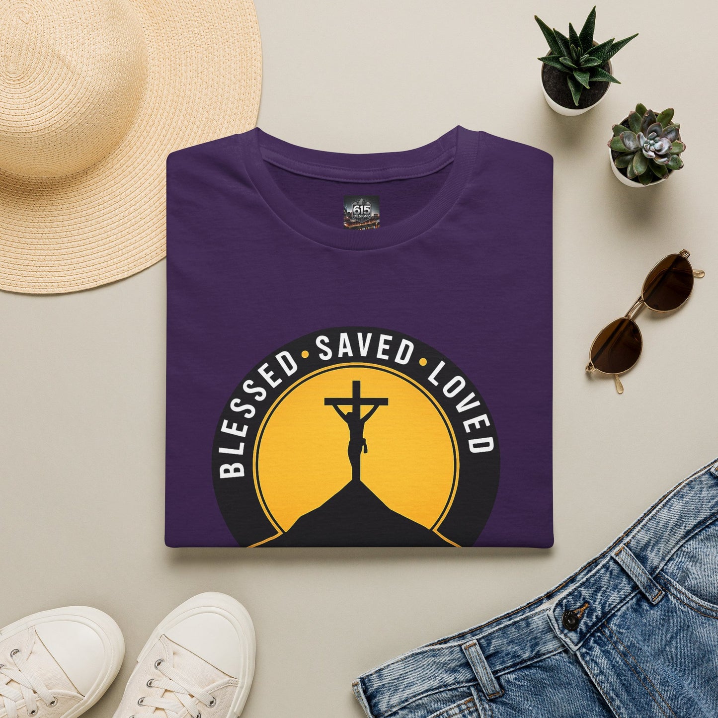 Blessed • Saved • Loved by Jesus T-Shirt — Christian Faith Tee