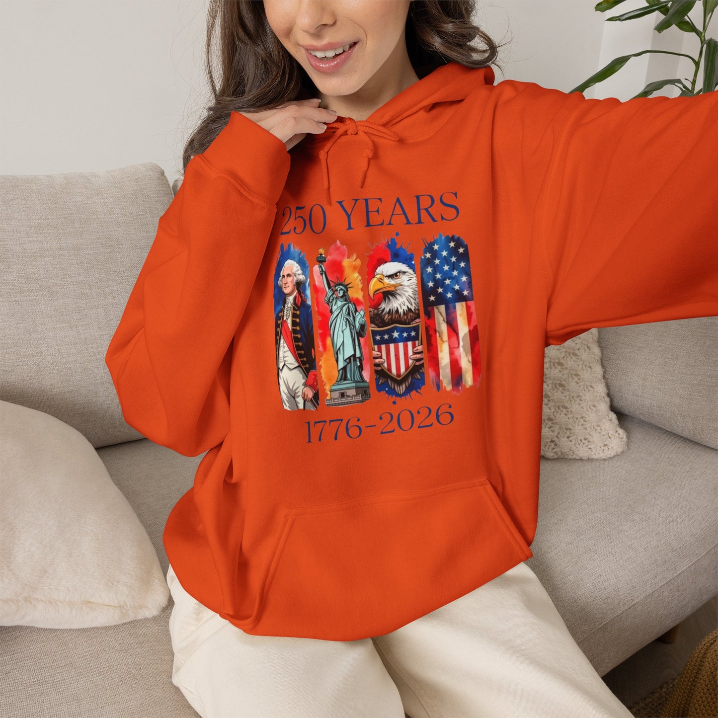 #250 250 Years American History Celebration 1776–2026 Patriotic Hoodie