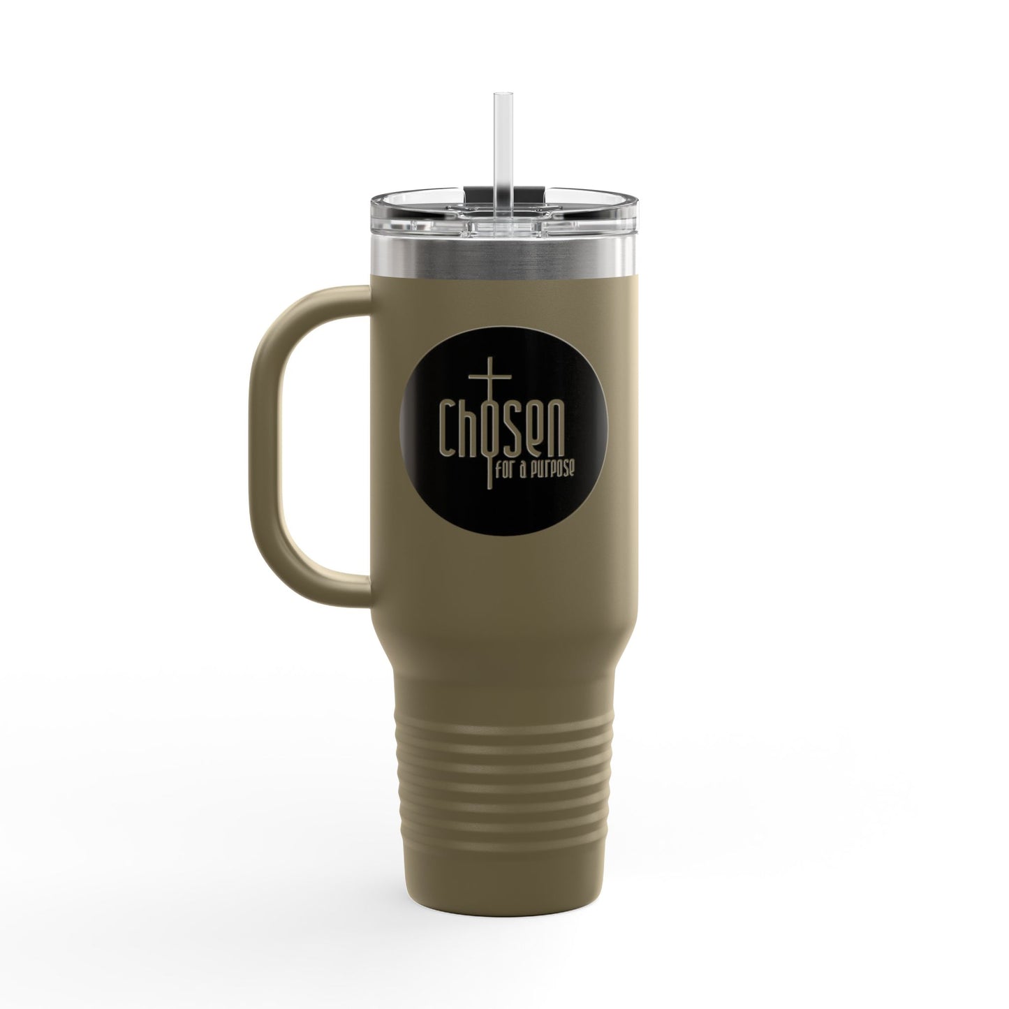 Chosen for a Purpose 40oz Insulated Travel Mug — Faith Logo Stainless Tumbler