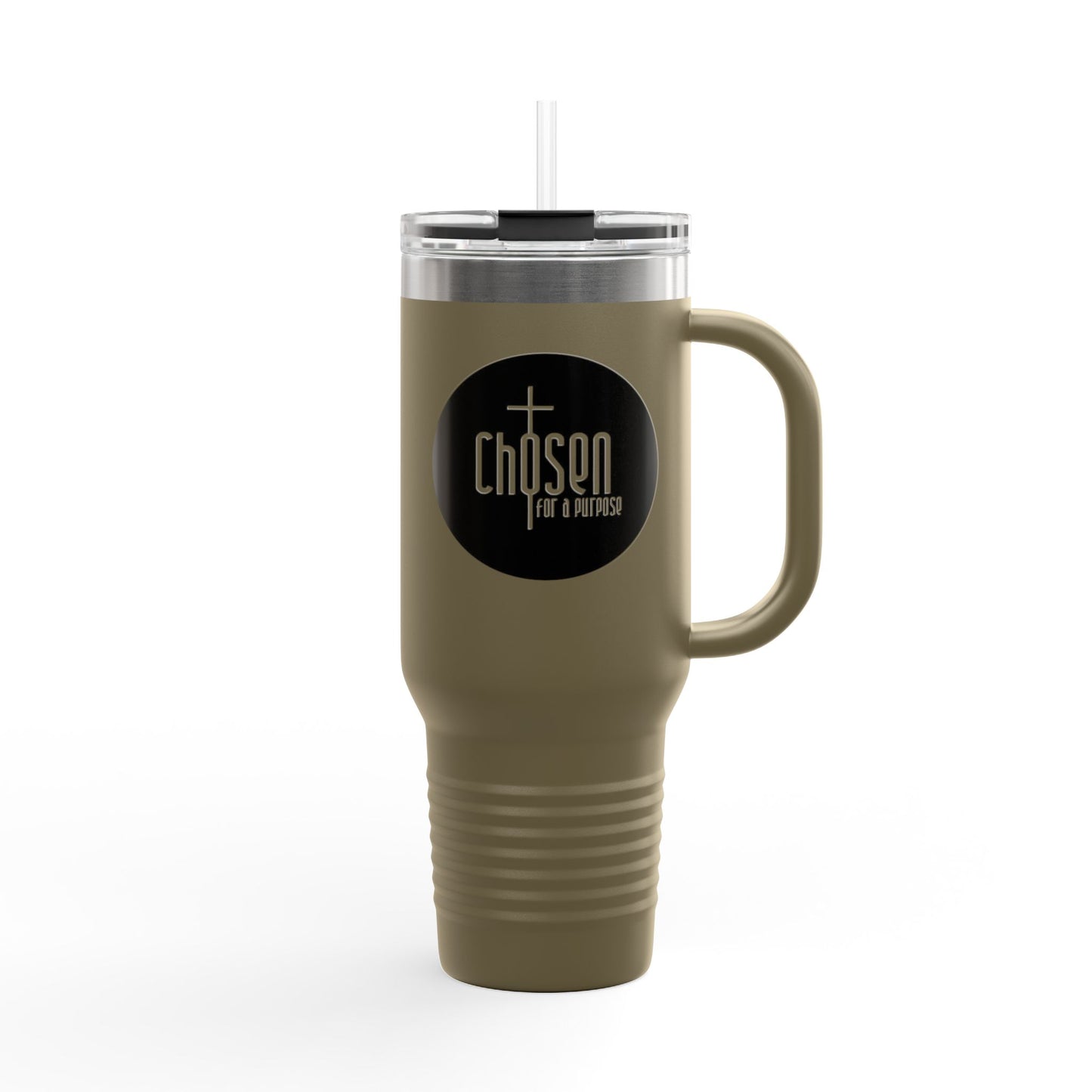 Chosen for a Purpose 40oz Insulated Travel Mug — Faith Logo Stainless Tumbler