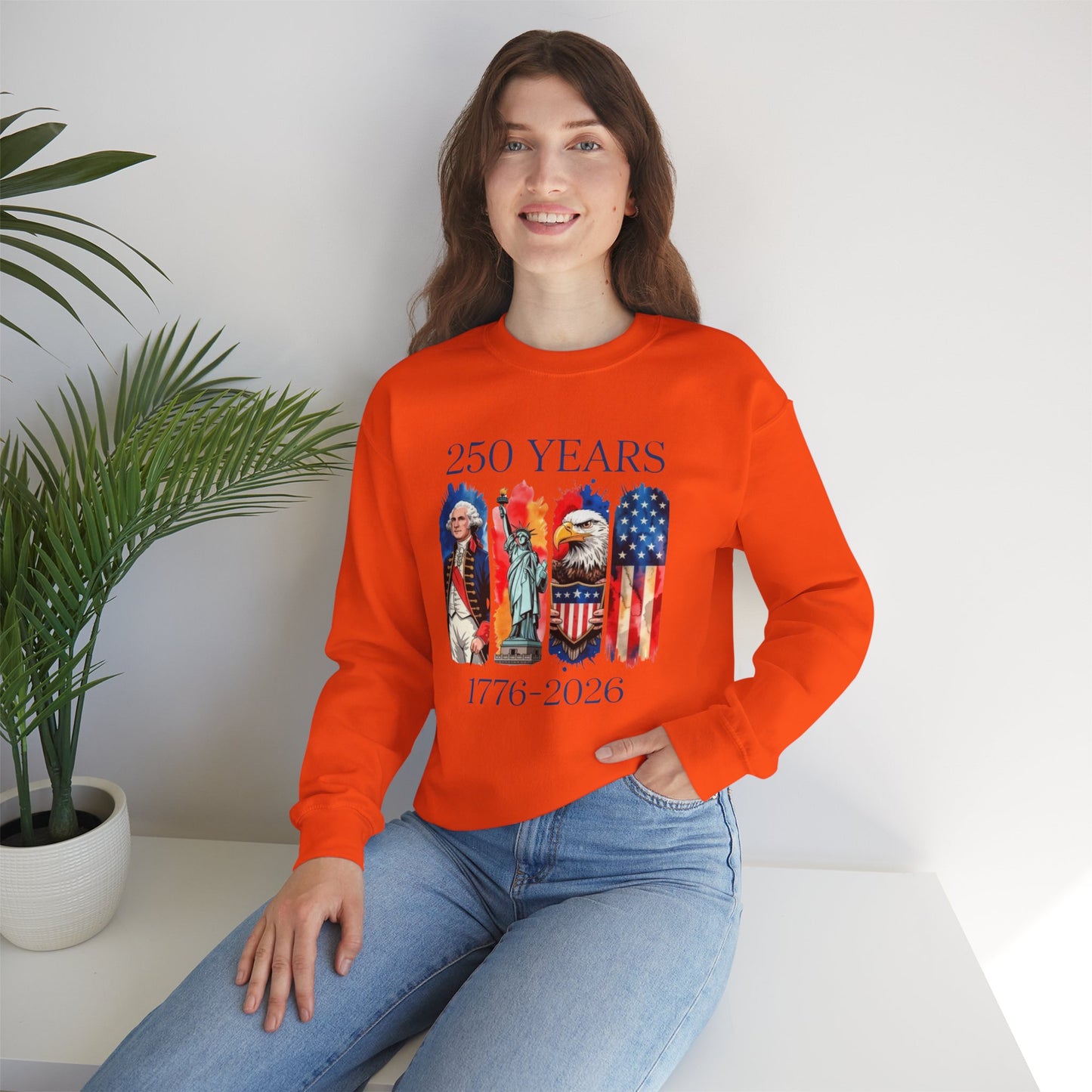 #250 250 Years American History Celebration 1776–2026 Patriotic Crewneck Sweatshirt