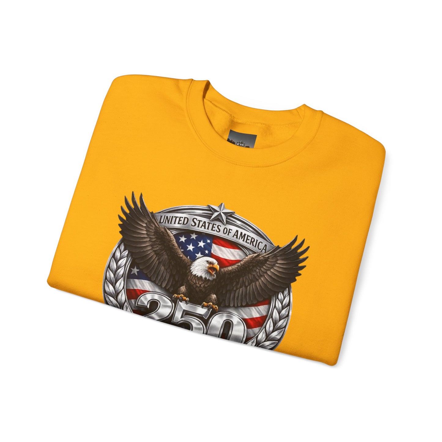 #250 Patriotic Bald Eagle 250 United States Emblem Crewneck Sweatshirt
