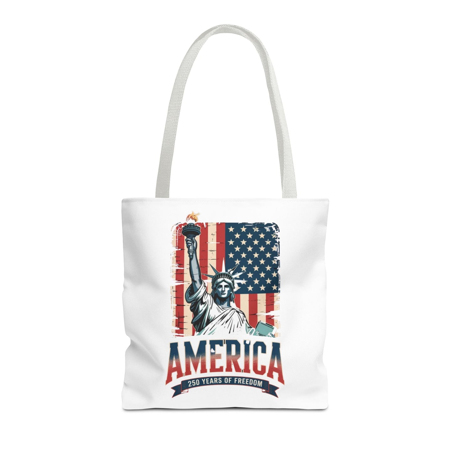 #250 Statue of Liberty American Flag 'America' Patriotic Independence Day Tote Bag