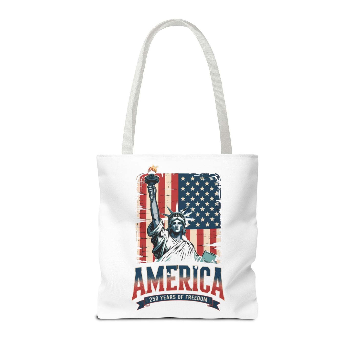 #250 Statue of Liberty American Flag 'America' Patriotic Independence Day Tote Bag