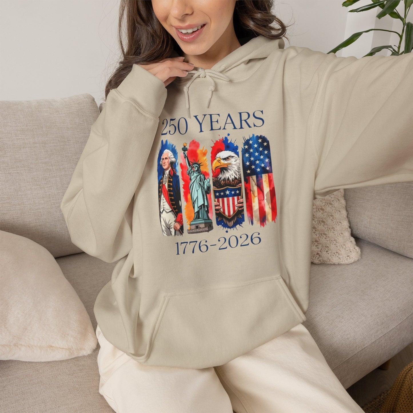 #250 250 Years American History Celebration 1776–2026 Patriotic Hoodie