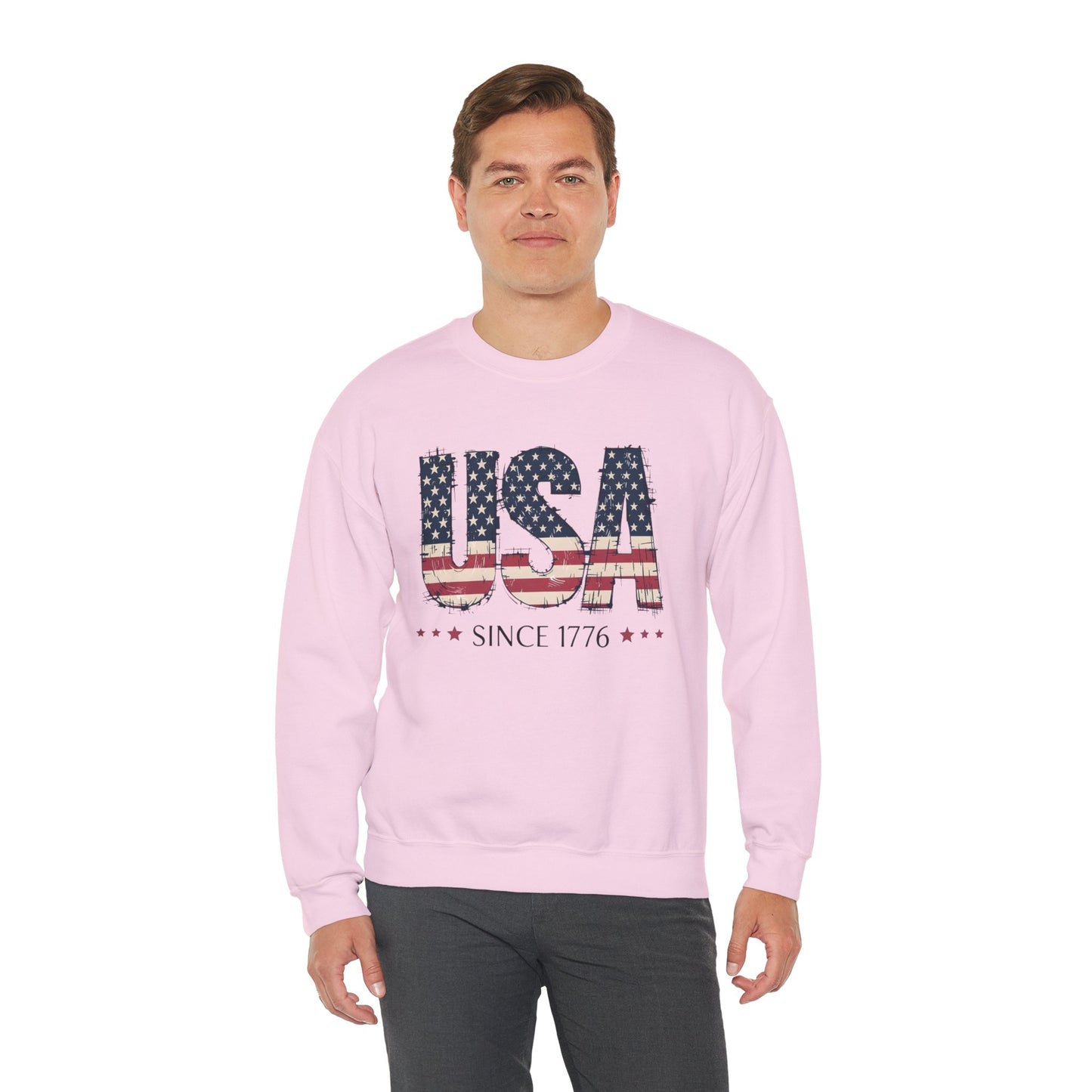 #250 USA Flag "USA Since 1776" Patriotic Crewneck Sweatshirt