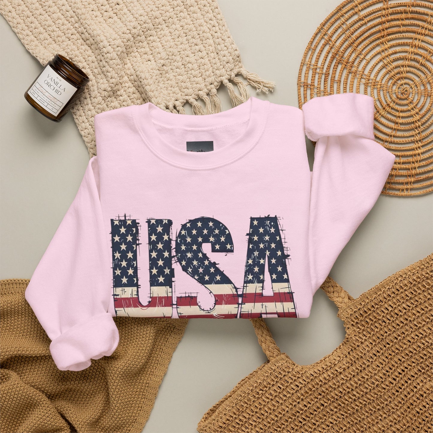 #250 USA Flag "USA Since 1776" Patriotic Crewneck Sweatshirt