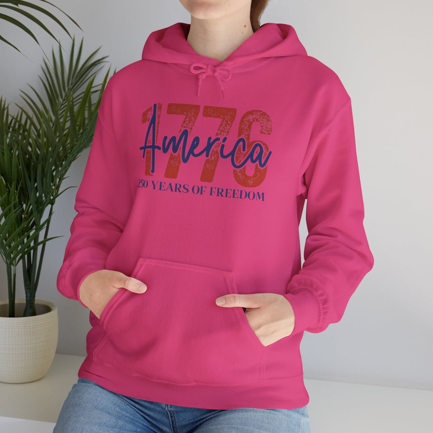 #250 1776 America: 250 Years of Freedom' Patriotic Independence Day Hoodie