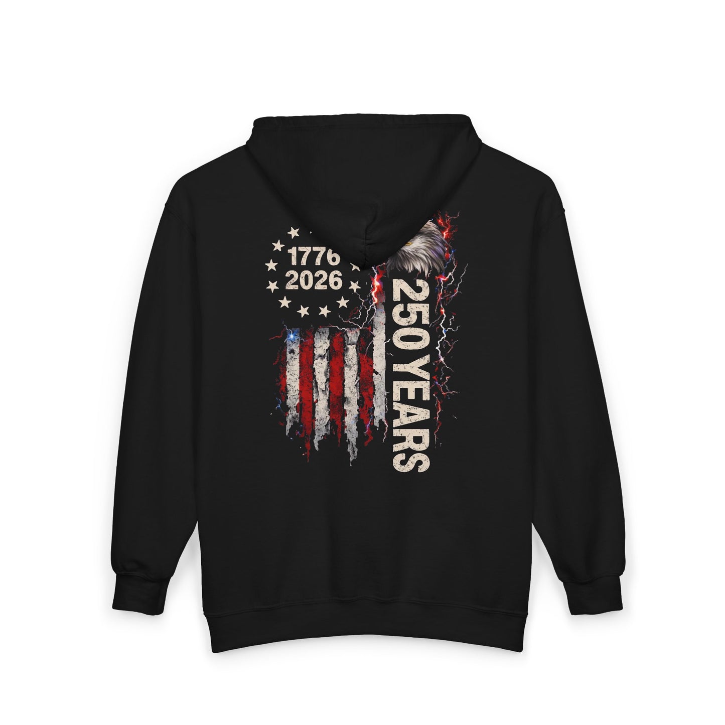#250 1776-2026 250 Years USA Bicentennial Eagle Zip Hoodie