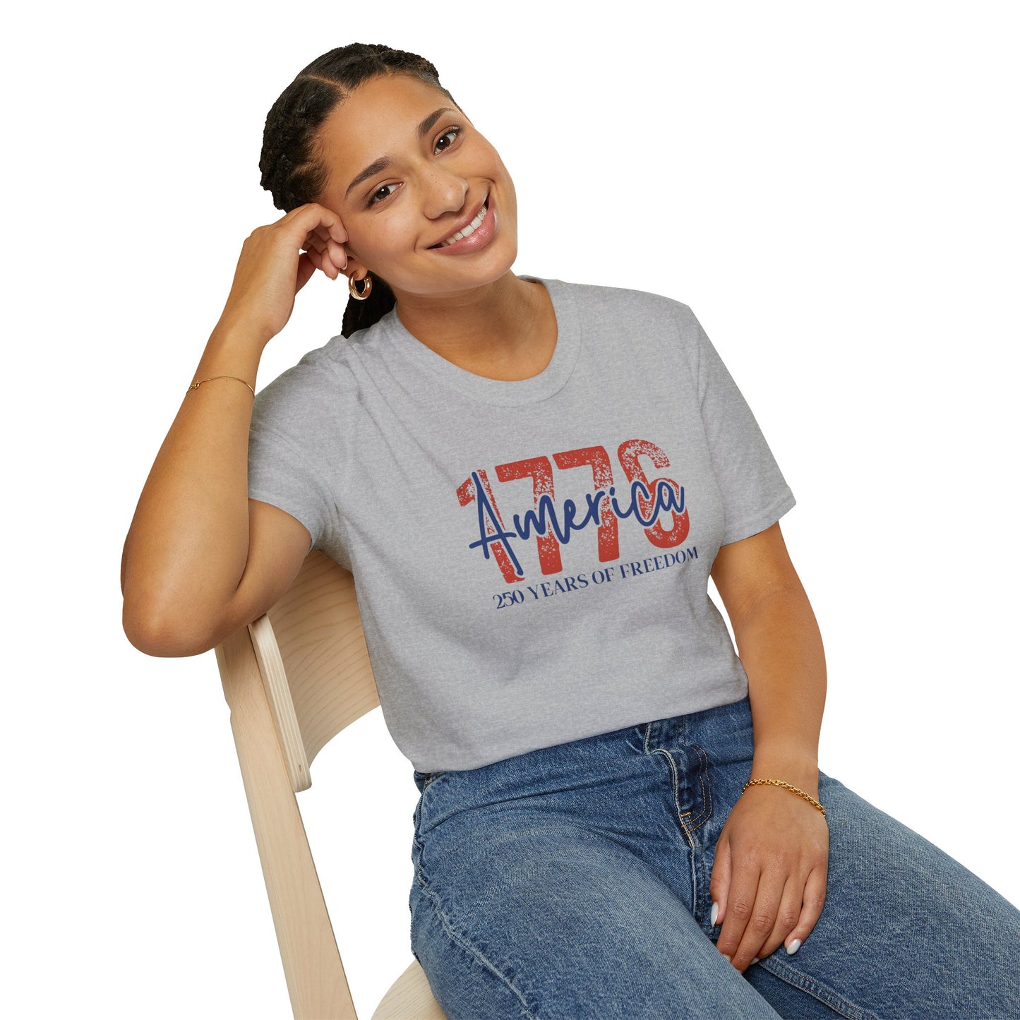 #250 1776 America: 250 Years of Freedom' Patriotic Independence Day Soft-Style Tee