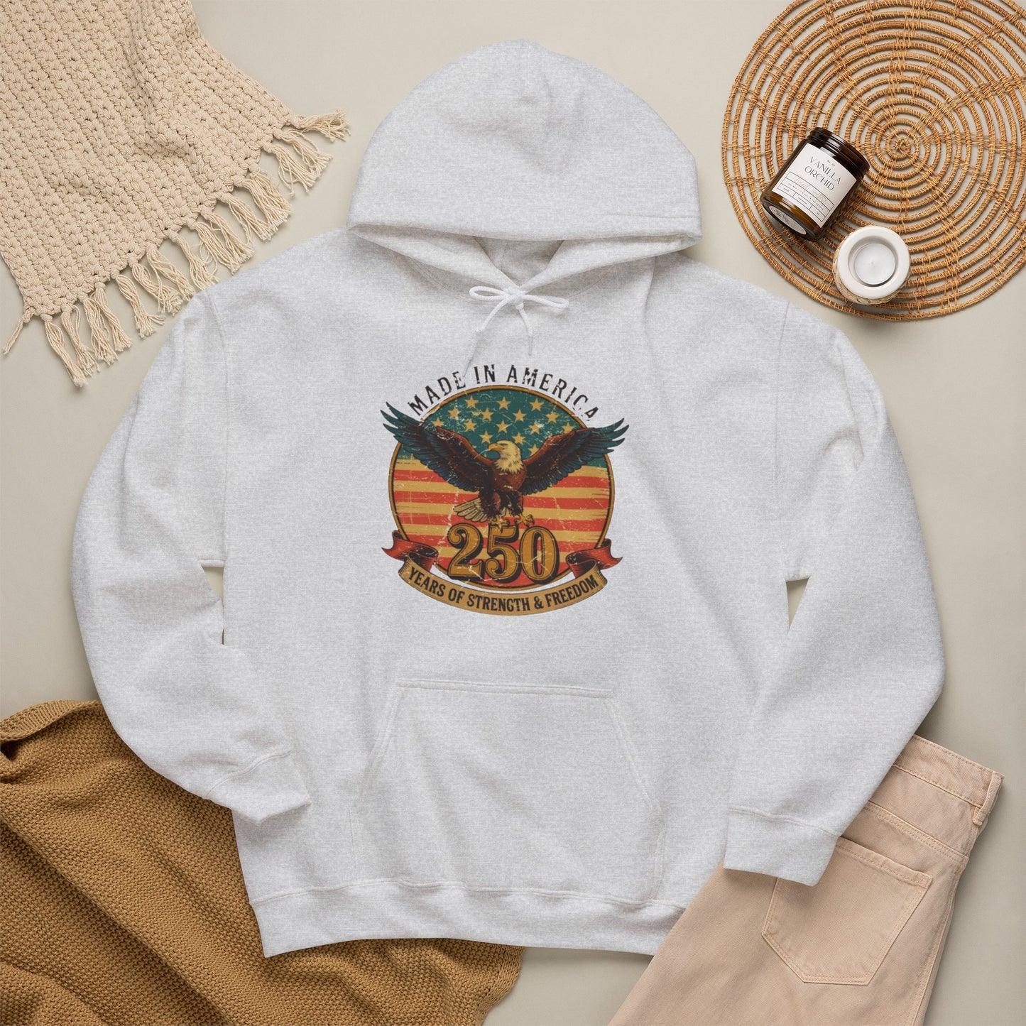 #250 Made in America Eagle 250th Anniversary Patriotic Hoodie