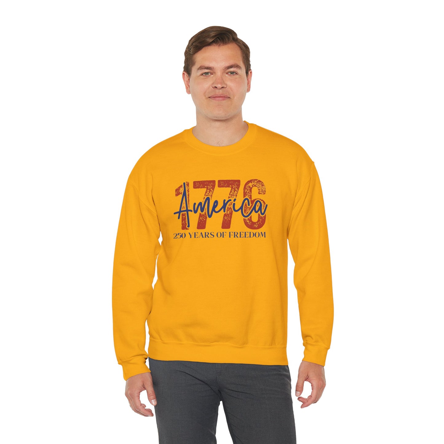 #250 1776 America: 250 Years of Freedom' Patriotic Independence Day Crewneck Sweatshirt