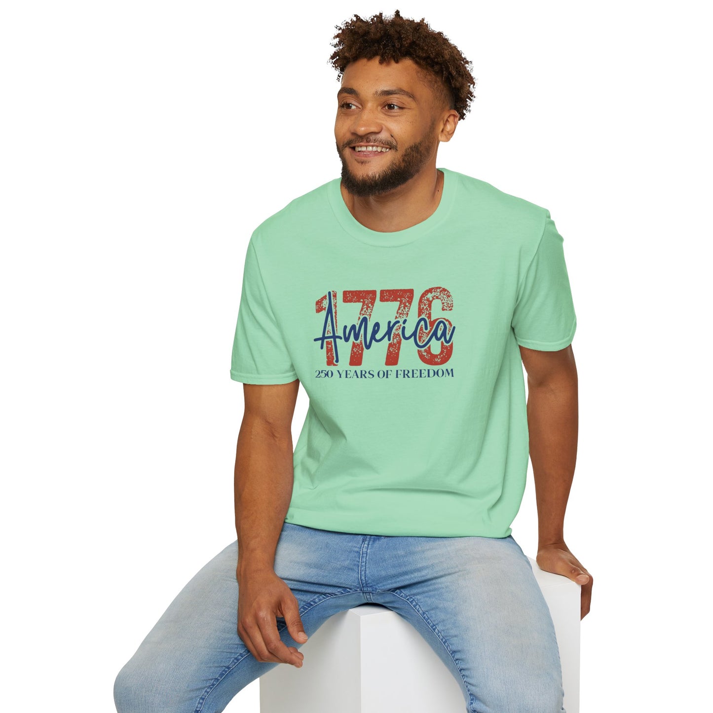 #250 1776 America: 250 Years of Freedom' Patriotic Independence Day Soft-Style Tee