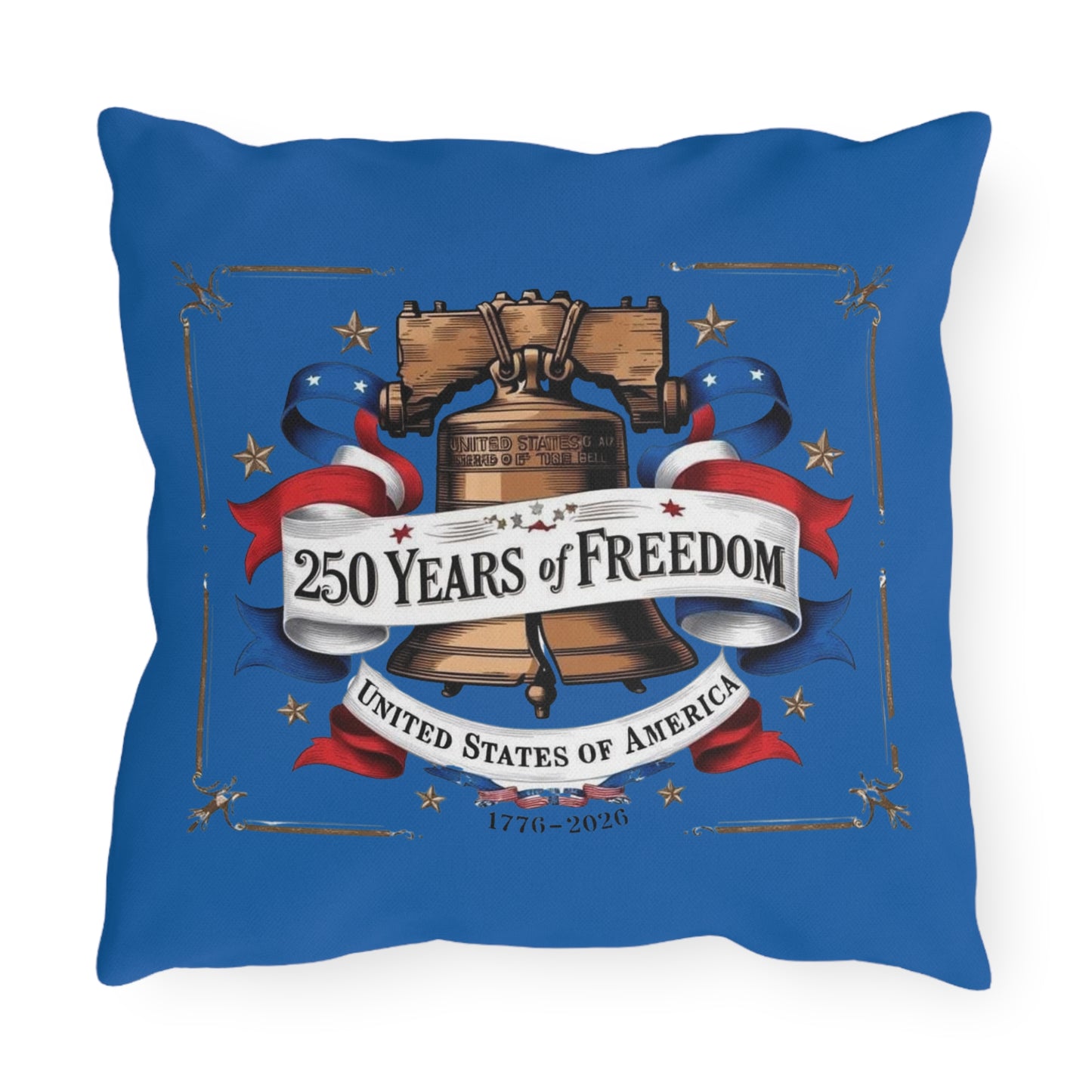 #250 250 Years of Freedom Liberty Bell Outdoor Throw Pillow