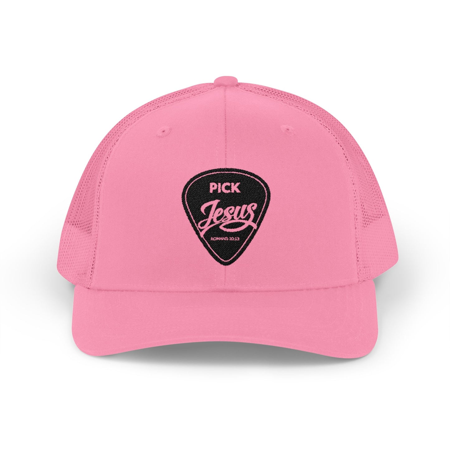 Pick Jesus Guitar Pick Trucker Cap Christian Guitar Pick Design (Romans 10:13)