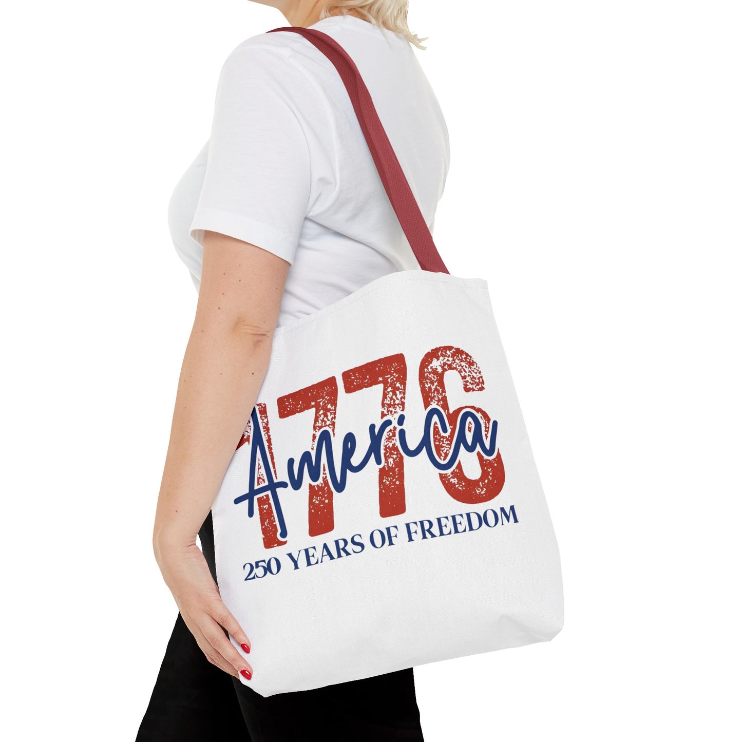 #250 1776 America: 250 Years of Freedom' Patriotic Independence Day Tote Bag