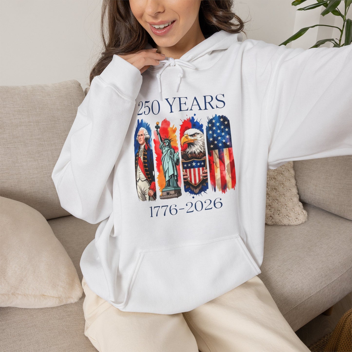 #250 250 Years American History Celebration 1776–2026 Patriotic Hoodie