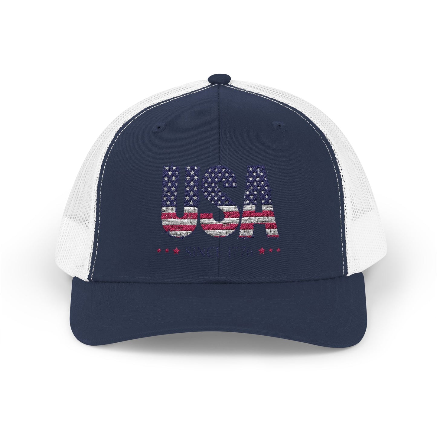 #250 USA Flag "USA Since 1776" Patriotic Snapback Trucker Cap