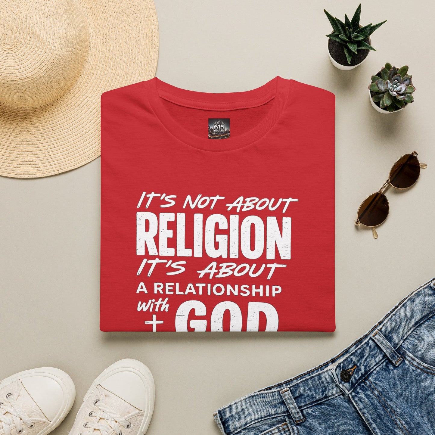 It's Not About Religion, It's About a Relationship with God - Christian Message T-Shirt