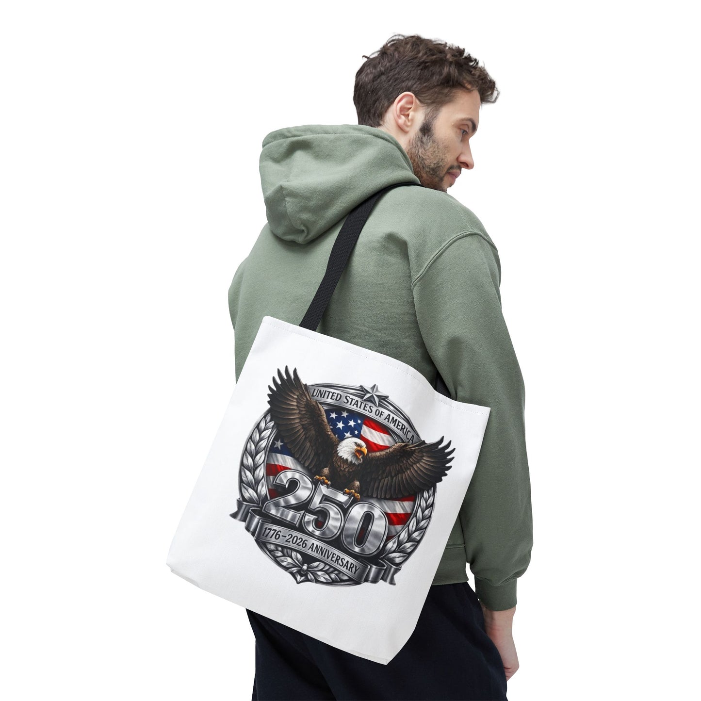 #250 Patriotic Bald Eagle 250 United States Emblem Tote Bag