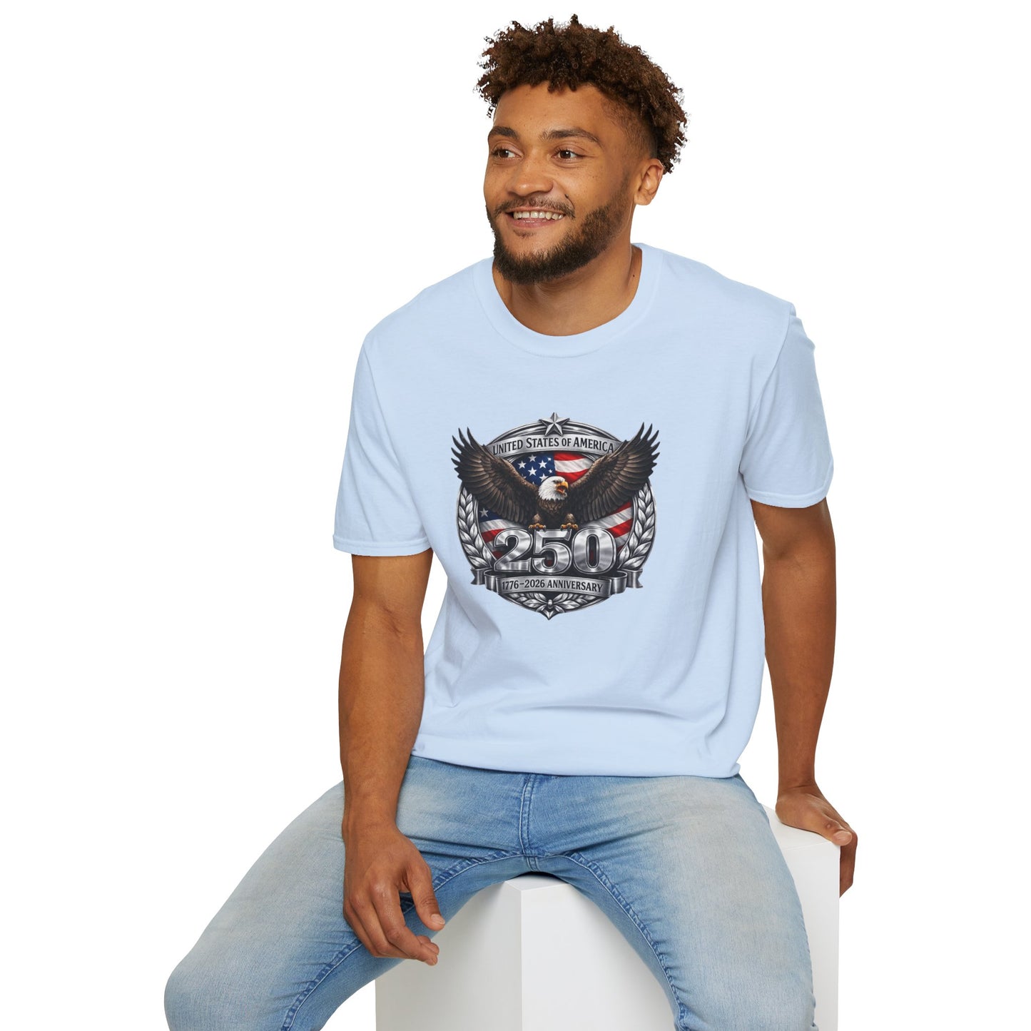 #250 Patriotic Bald Eagle 250 United States Emblem T-Shirt