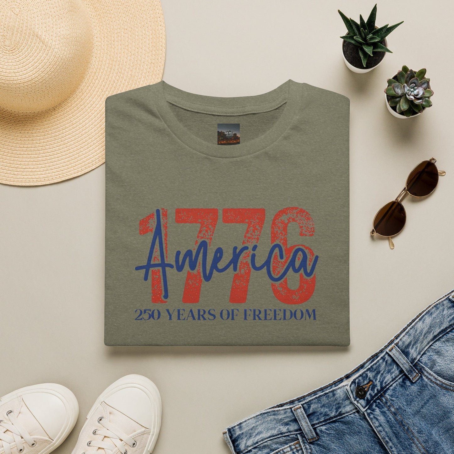 #250 1776 America: 250 Years of Freedom' Patriotic Independence Day Soft-Style Tee