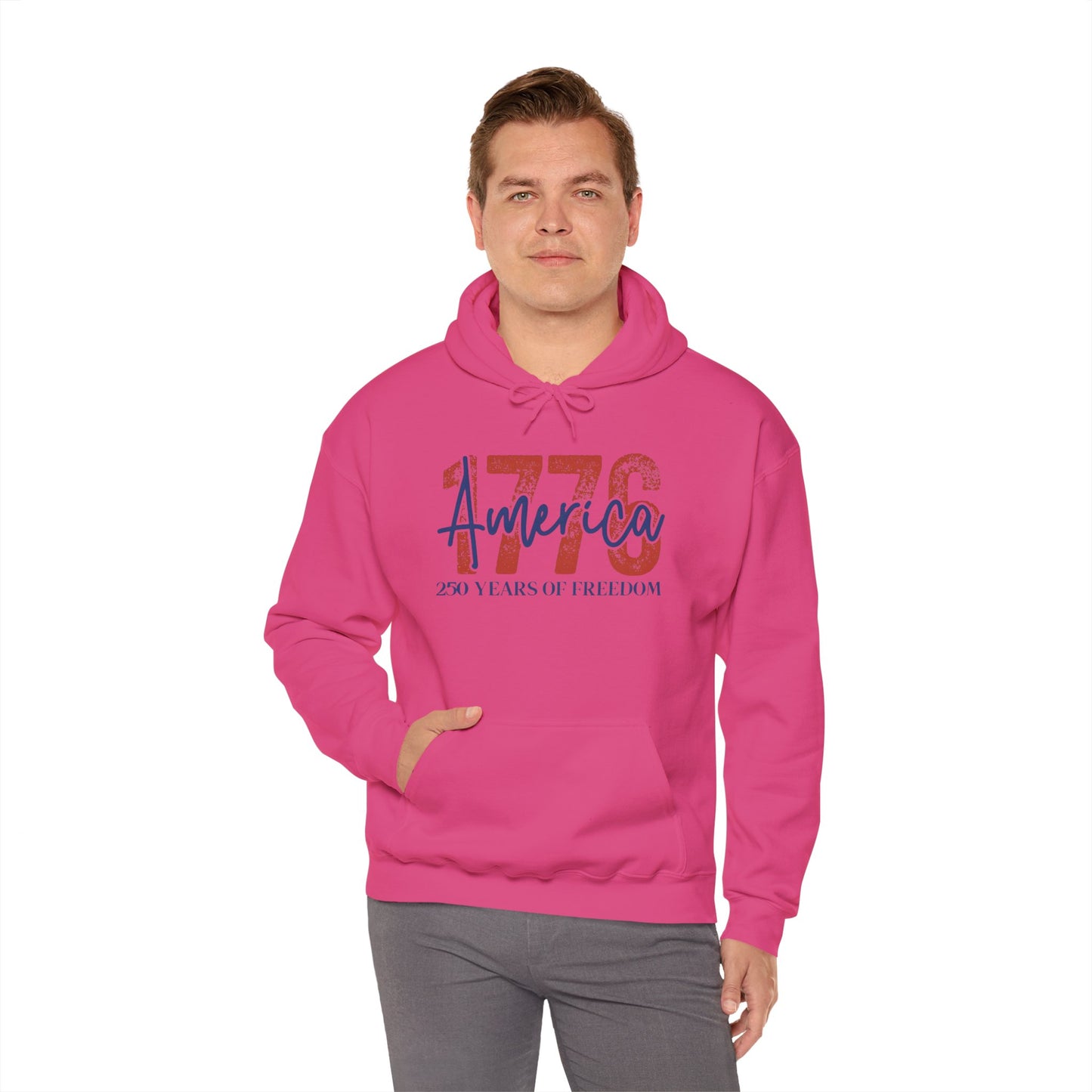 #250 1776 America: 250 Years of Freedom' Patriotic Independence Day Hoodie