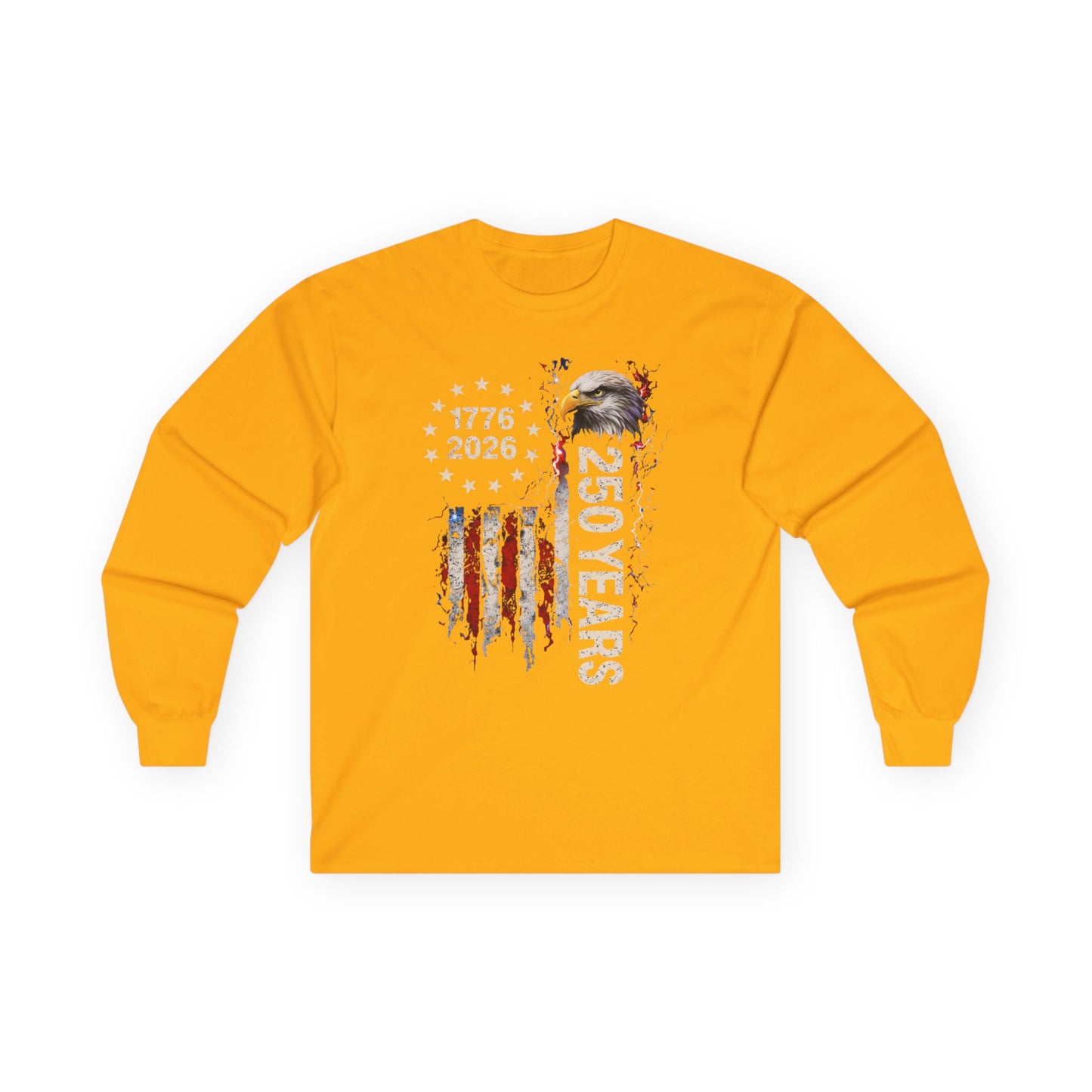 #250 1776-2026 250 Years USA Bicentennial Eagle Long Sleeve Tee