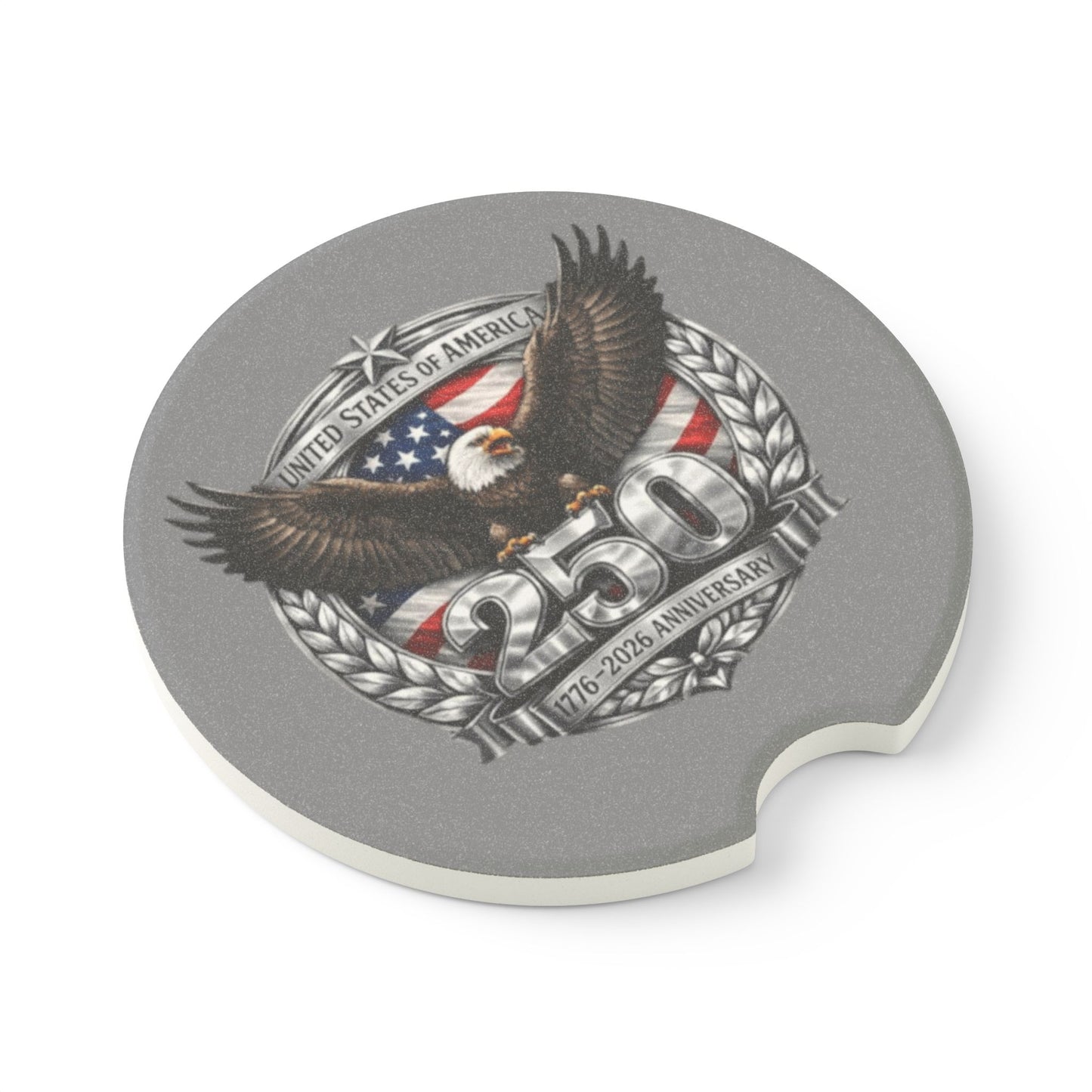 #250 Patriotic Bald Eagle 250 United States Emblem Car Coaster Insert