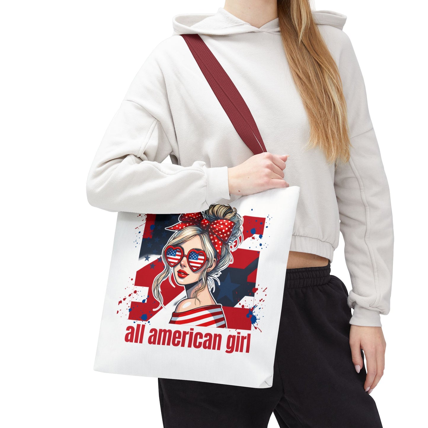 #250 All American Girl Patriotic Tote Bag